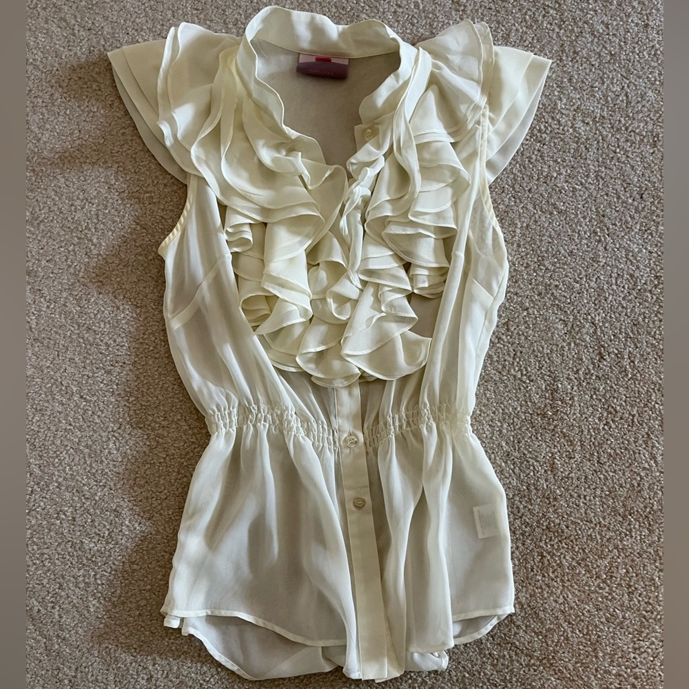 White blouse with ruffles